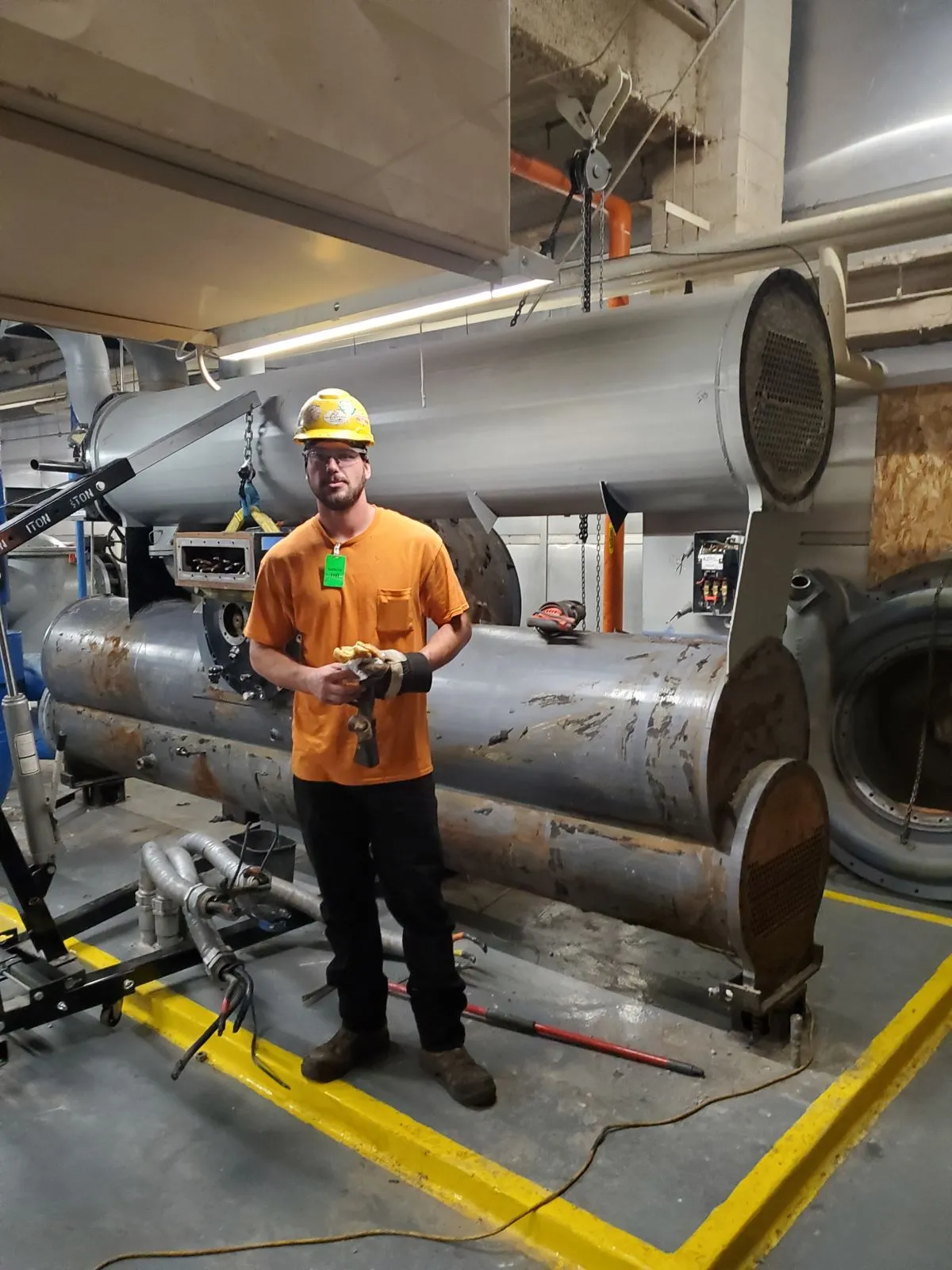 Before: Large vessel out, mechanical room cleared