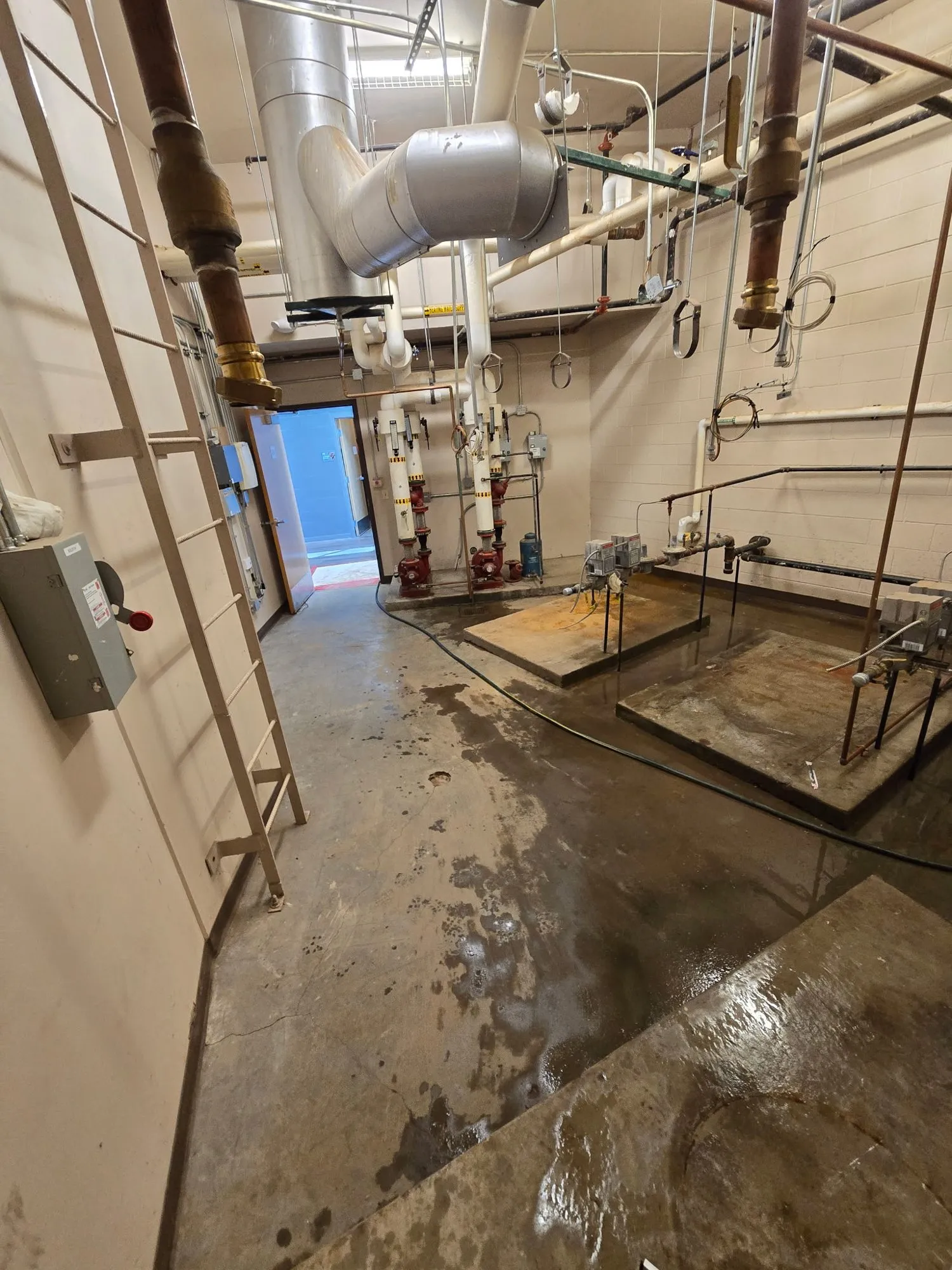 School boiler room cleared and swept after a same-day demolition